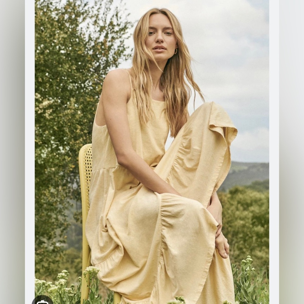 Z SUPPLY ⭐️ Rory Tiered Slub Dress in Washed Yellow
